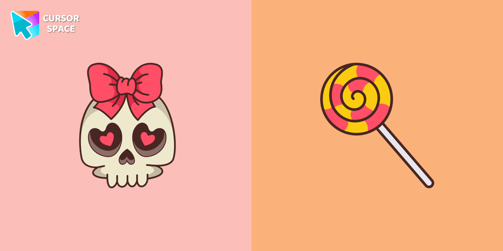 Skull with Bow cursor cursor pack